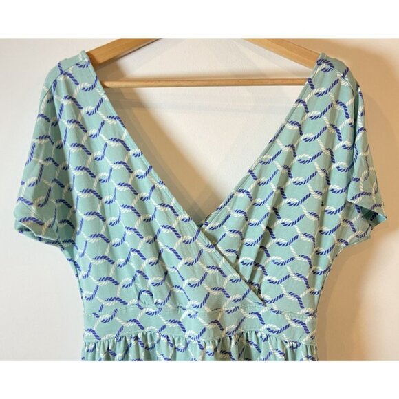 NWT Seraphine Materntiy Nursing Dress Tie Back Wrap Blue Purple Print 8 New - Picture 2 of 7